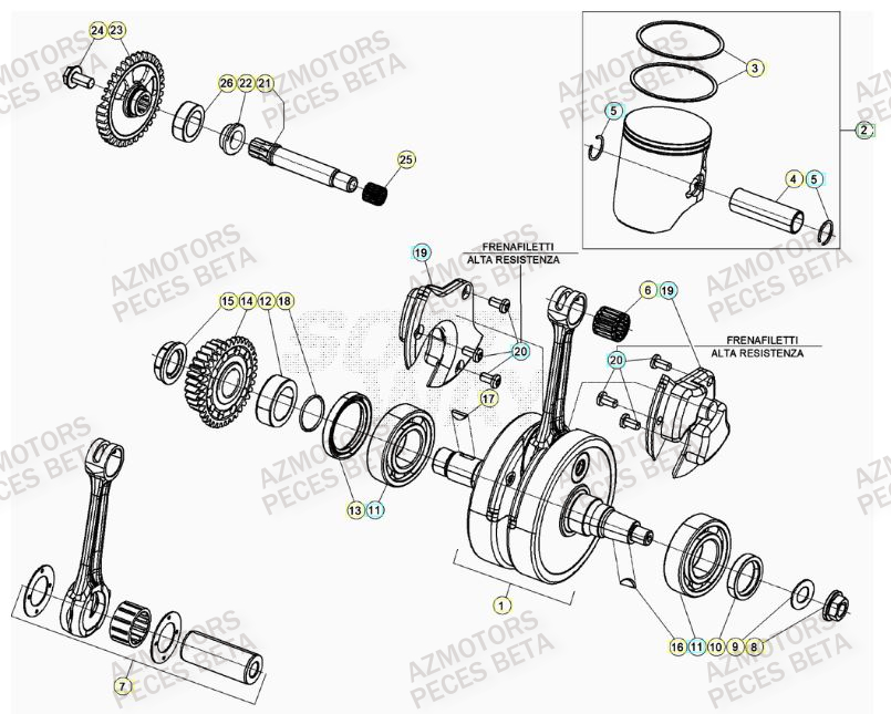Vilebrequin AZMOTORS Pieces BETA RR 2T 300 - (2022)