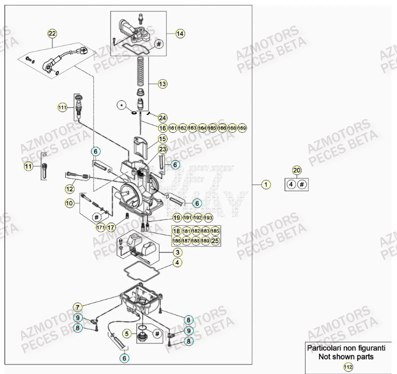 Carburateur AZMOTORS Pieces BETA RR 2T 300 - (2023)