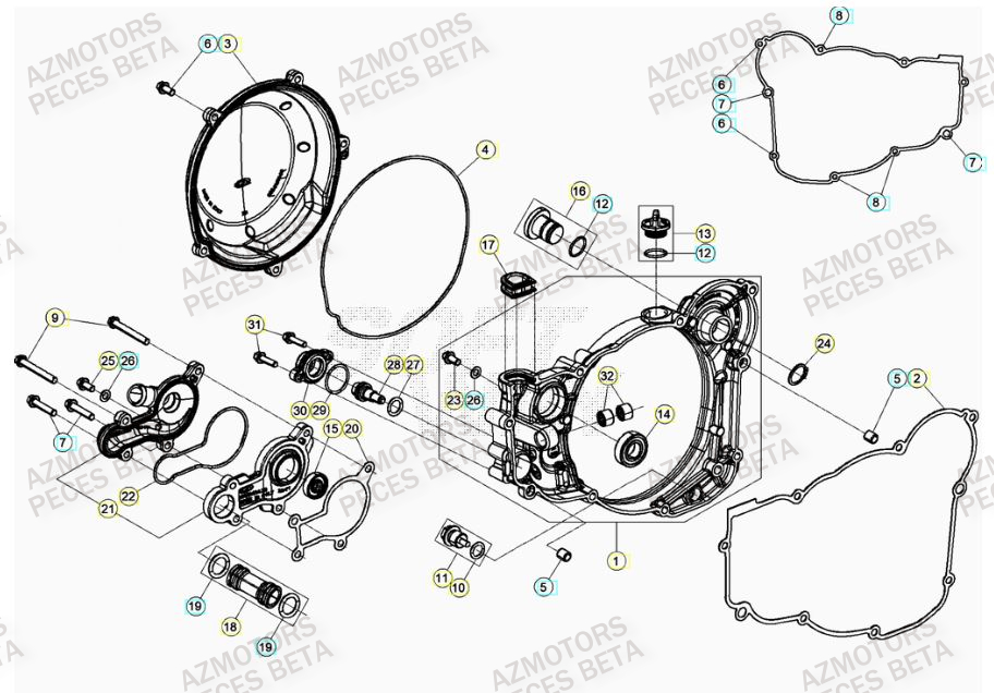 Couvercle Embrayage AZMOTORS Pieces BETA RR 2T 300 - (2023)