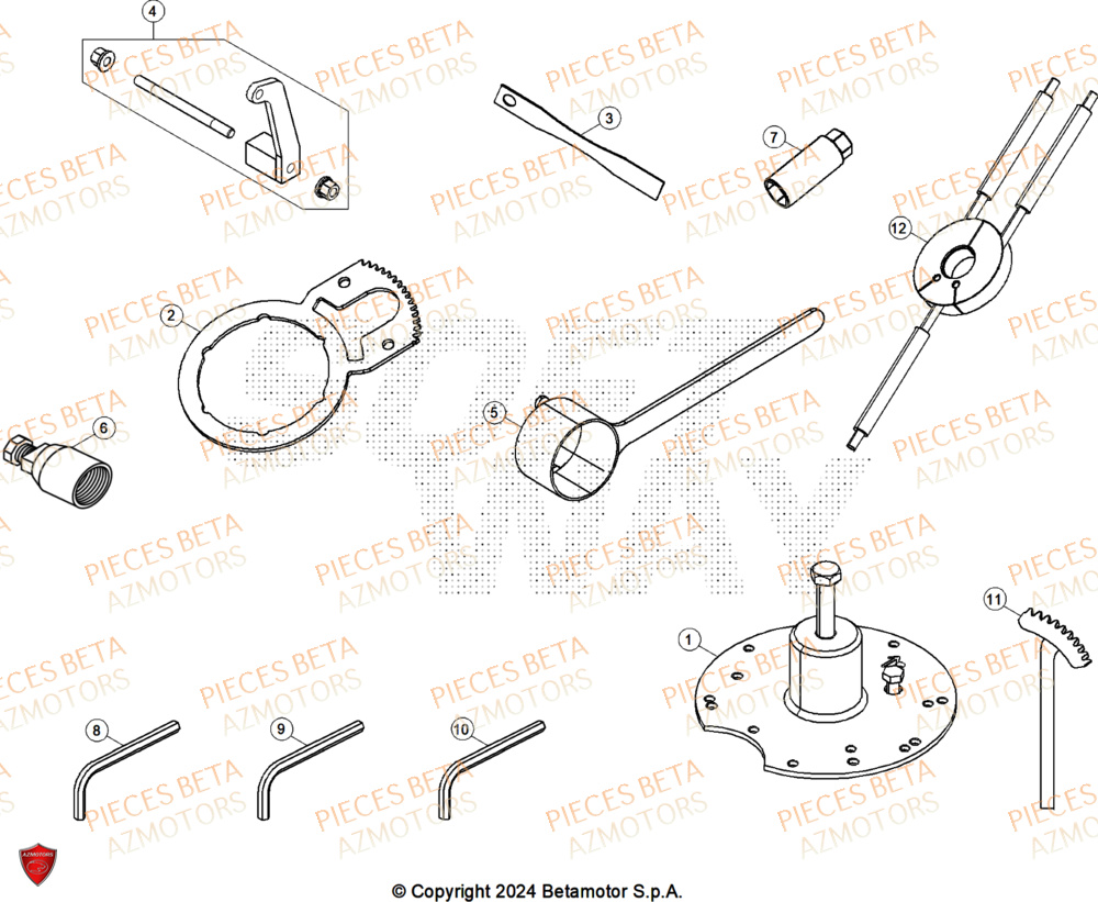 Outillage AZMOTORS Pieces BETA ENDURO RR 300 2T RACE - (2025)