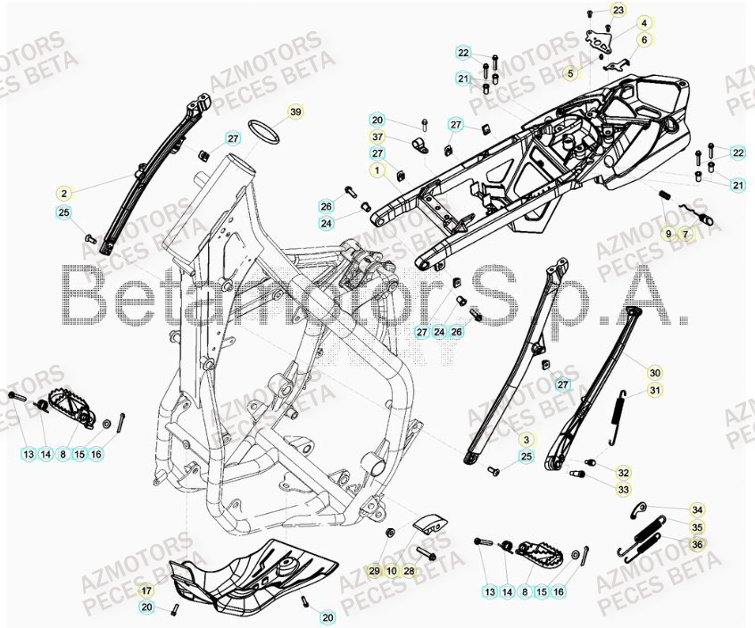 Accessoires Du Chassis AZMOTORS Pieces BETA RR 2T 300 HOLCOMBE REPLICA - (2019)