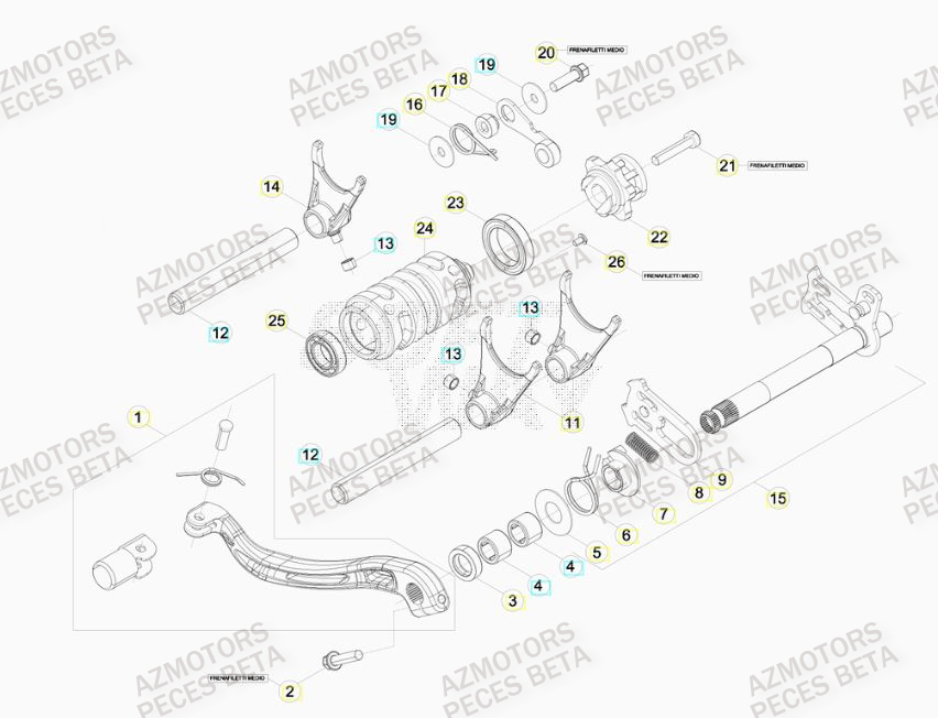 Selecteur De Vitesses AZMOTORS Pieces BETA RR 2T 300 HOLCOMBE REPLICA - (2019)