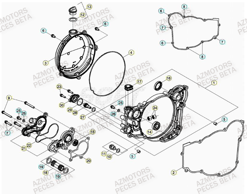 Couvercle Embrayage AZMOTORS Pieces BETA RR 2T 300 RACING - (2015)