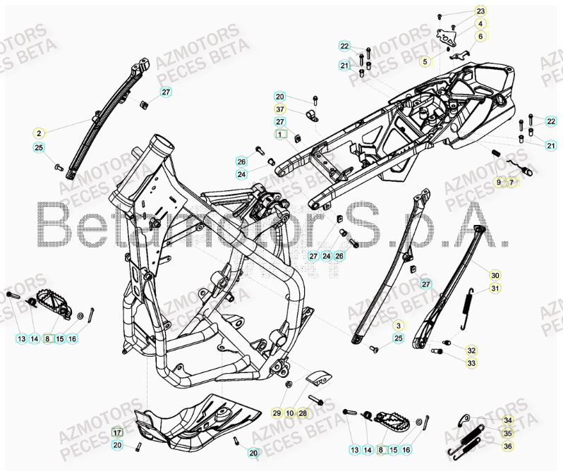 Accessoires Du Chassis AZMOTORS Pieces BETA RR 2T 300 RACING - (2017)
