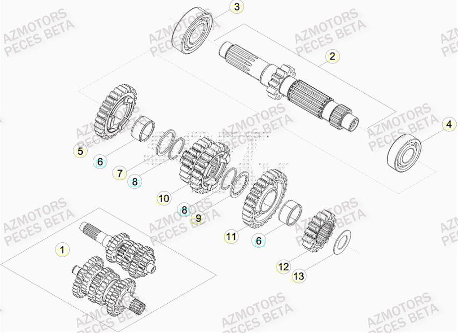 Boite A Vitesses AZMOTORS Pieces BETA RR 2T 300 RACING - (2017)
