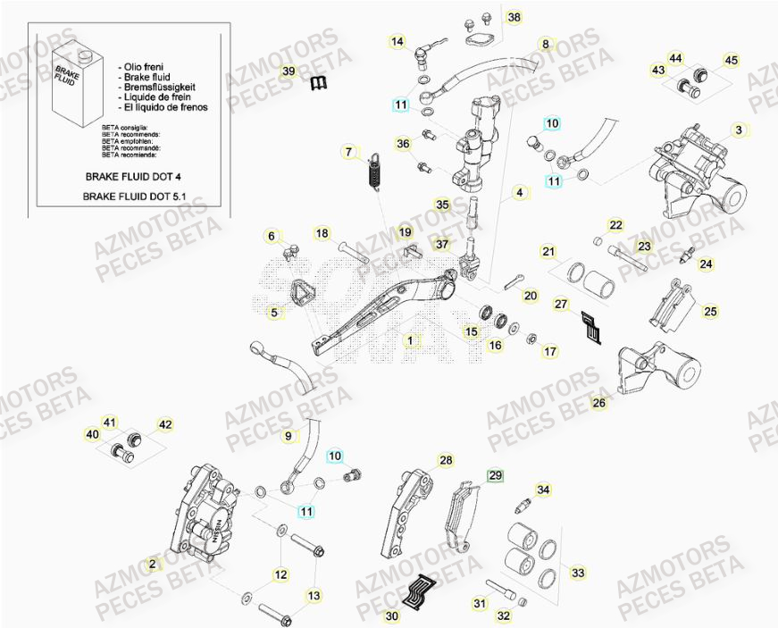 Freins AZMOTORS Pieces BETA RR 2T 300 RACING - (2017)