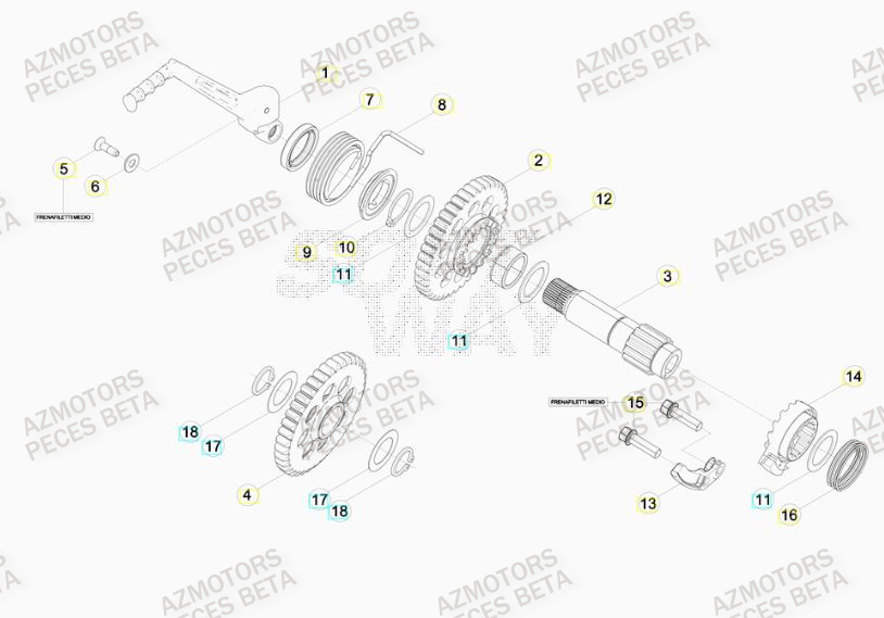 Kick Starter AZMOTORS Pieces BETA RR 2T 300 RACING - (2017)