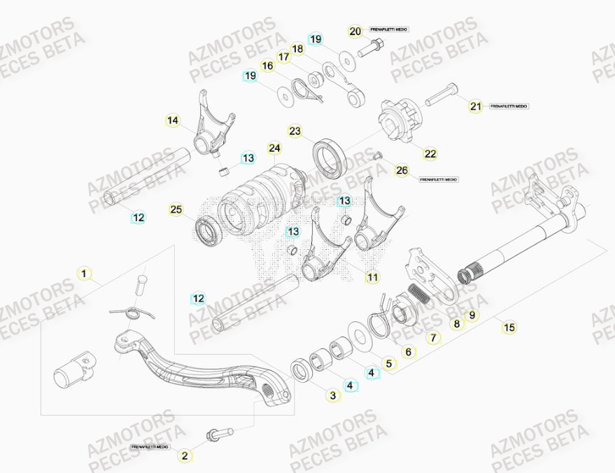 Selecteur De Vitesses AZMOTORS Pieces BETA RR 2T 300 RACING - (2017)