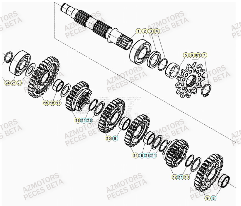 Transmission AZMOTORS Pieces BETA RR 2T 300 RACING - (2019)