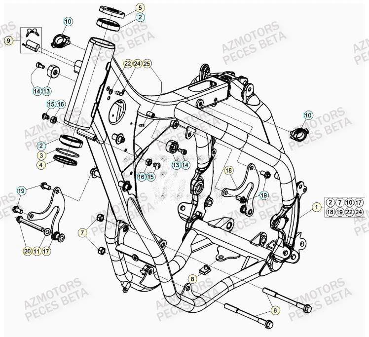 Chassis AZMOTORS Pieces BETA RR 2T 300 RACING - (2020)