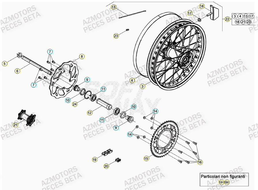 Roue Arriere AZMOTORS Pieces BETA RR 2T 300 RACING - (2020)