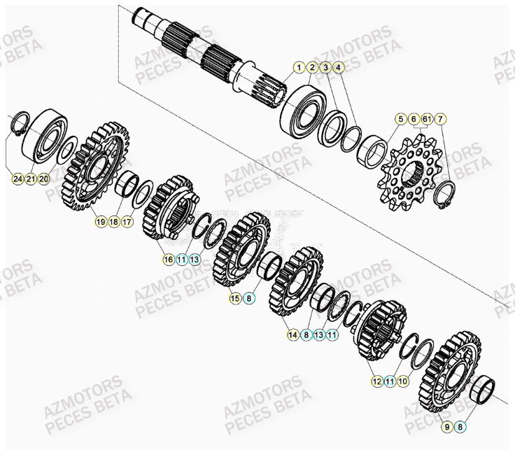 Transmission AZMOTORS Pieces BETA RR 2T 300 RACING - (2020)
