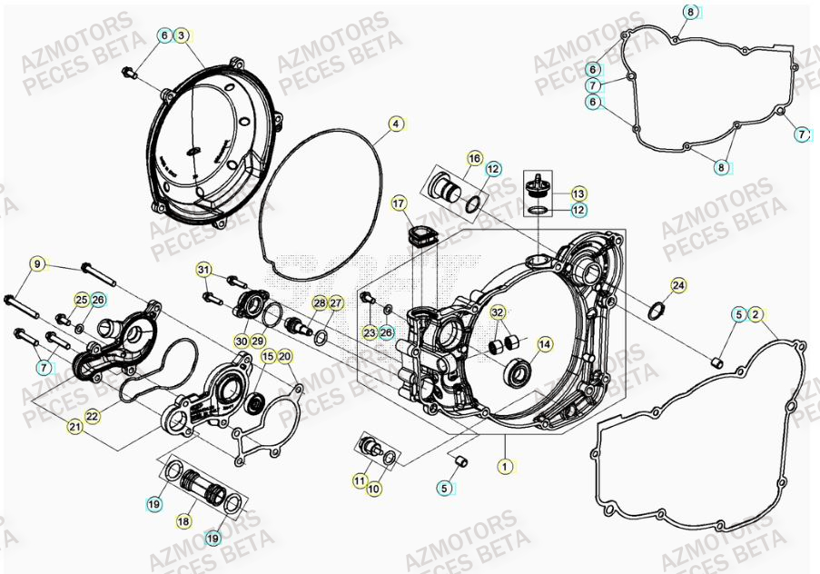 Couvercle Embrayage AZMOTORS Pieces BETA RR 2T 300 RACING - (2021)