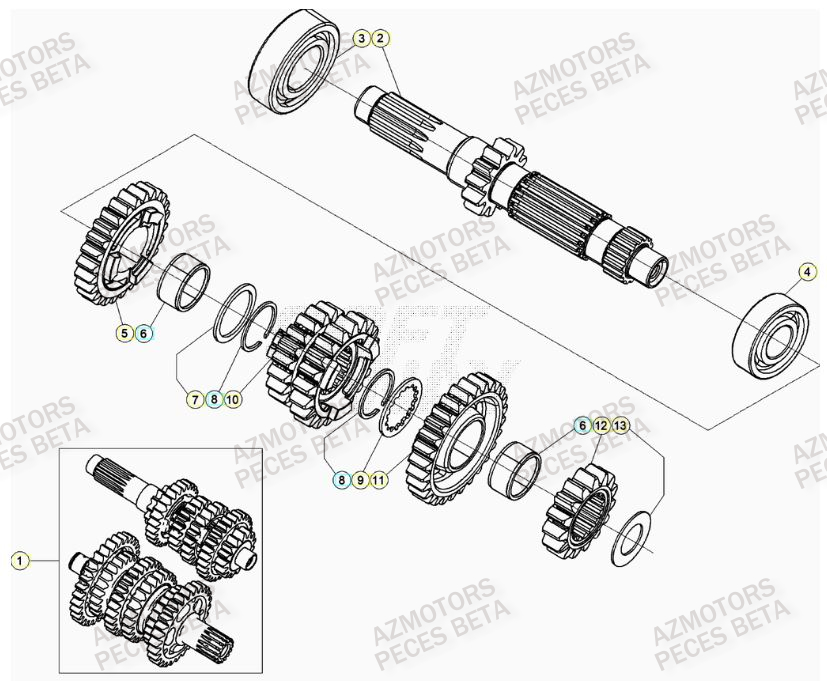 Boite A Vitesses AZMOTORS Pieces BETA RR 2T 300 RACING - (2023)