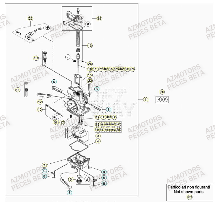 Carburateur AZMOTORS Pieces BETA RR 2T 300 RACING - (2023)