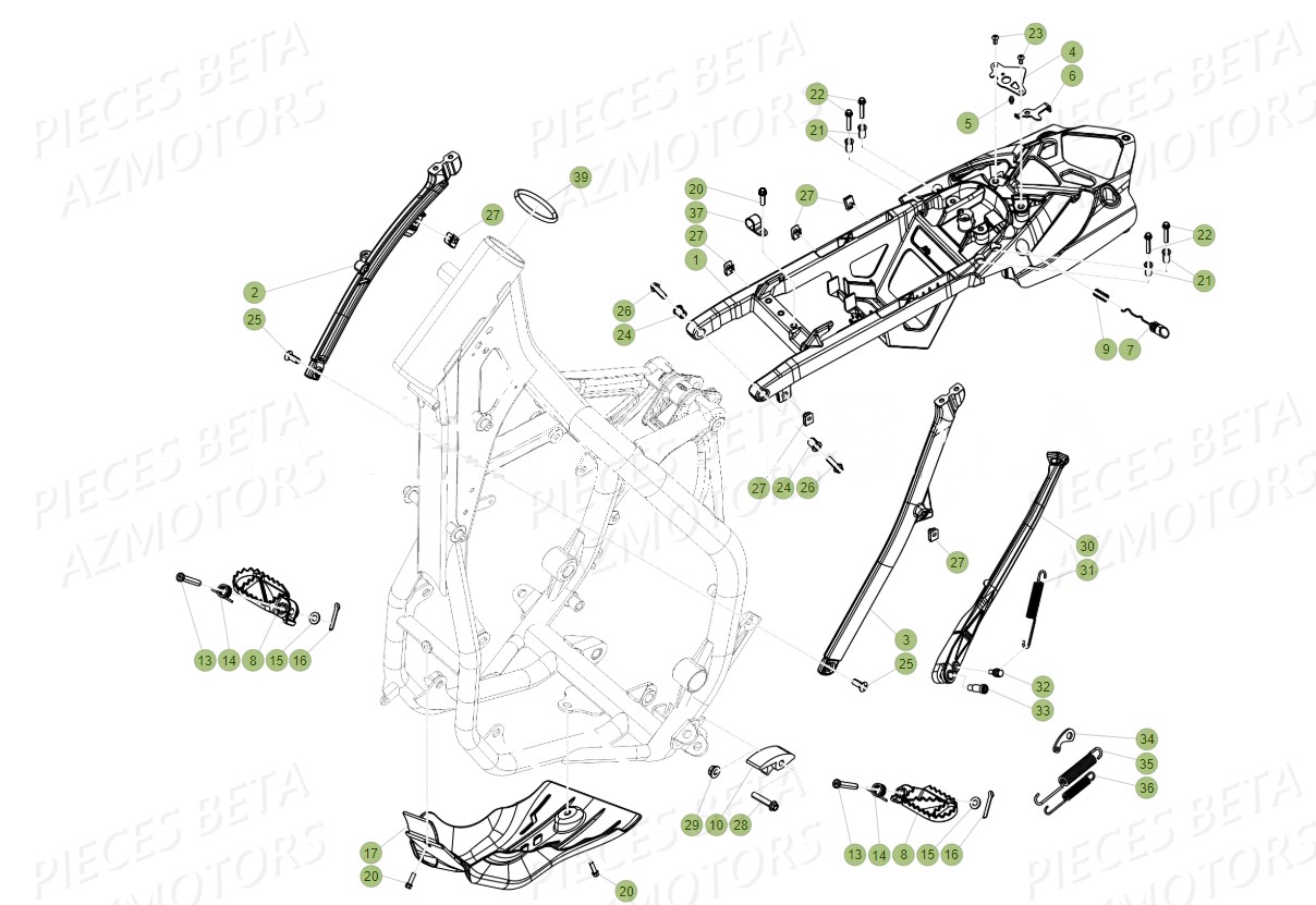 Accessoires Chassis AZMOTORS Pieces BETA RR 2T 300 RACING - (2018)