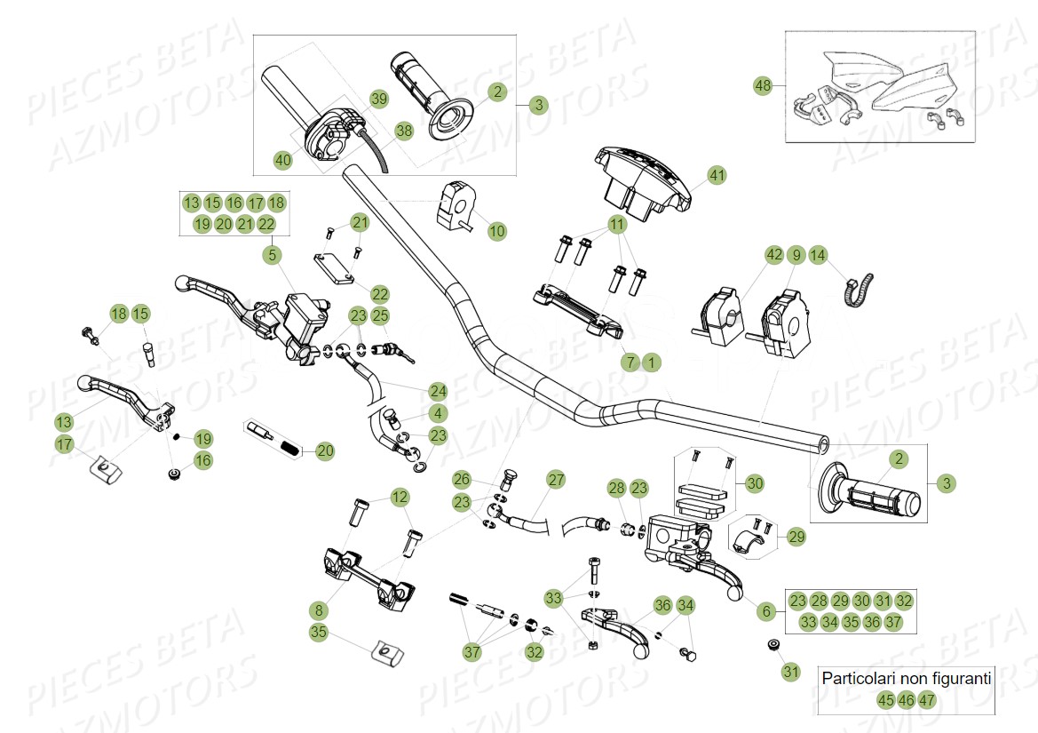 Commandes Guidon AZMOTORS Pieces BETA RR 2T 300 RACING - (2018)