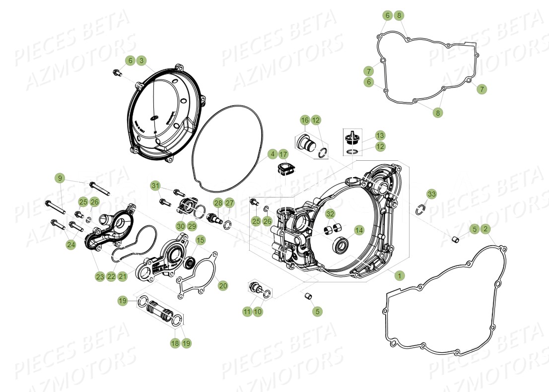 Couvercle D Embrayage AZMOTORS Pieces BETA RR 2T 300 RACING - (2018)