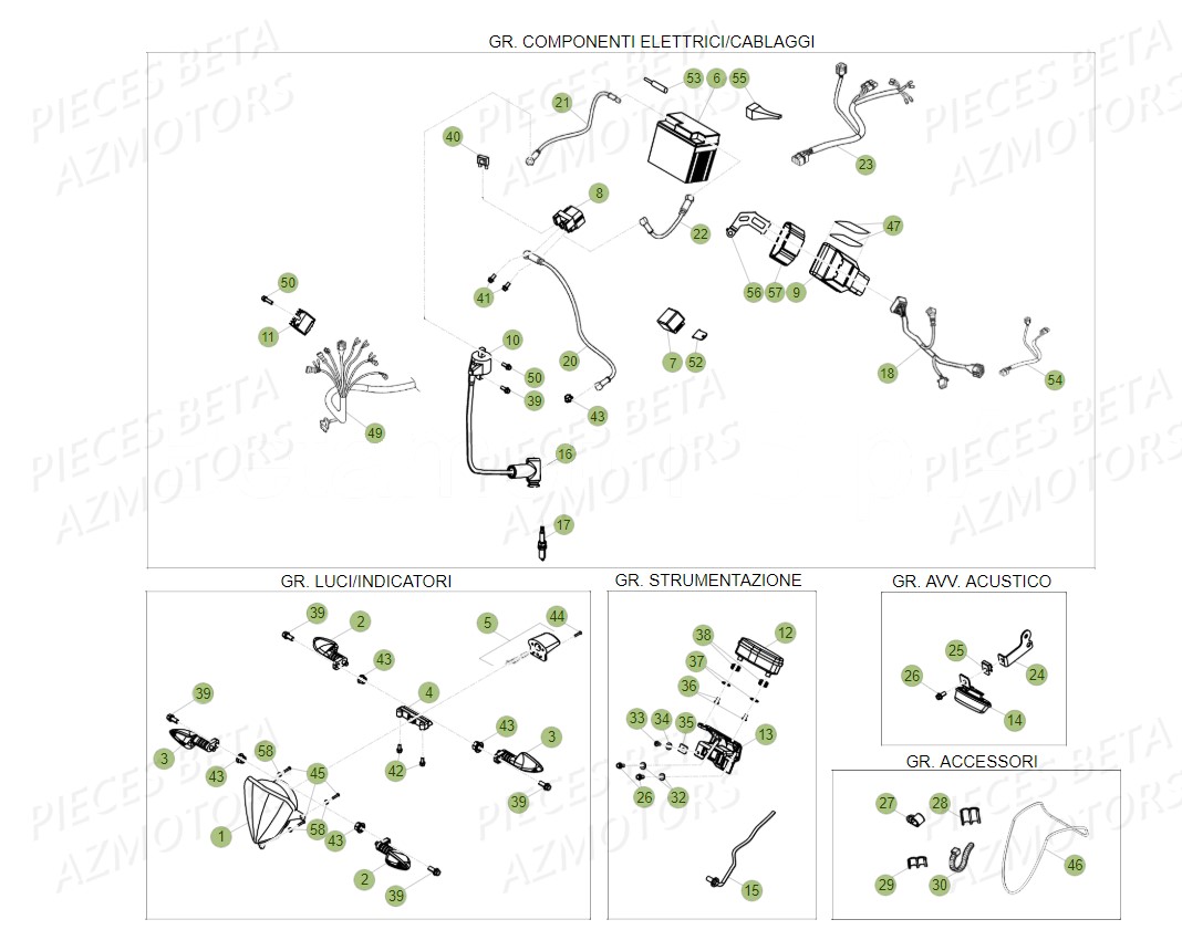 Installation Electrique AZMOTORS Pieces BETA RR 2T 300 RACING - (2018)