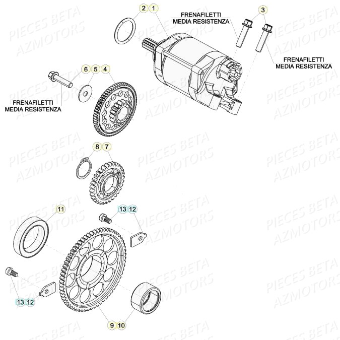 Demarreur AZMOTORS PiÃ¨ces Beta RR 4T 350 Enduro - (2020)