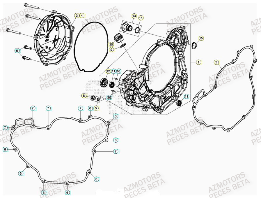 Couvercle Embrayage AZMOTORS PiÃ¨ces Beta RR 4T 350 Enduro - (2022)