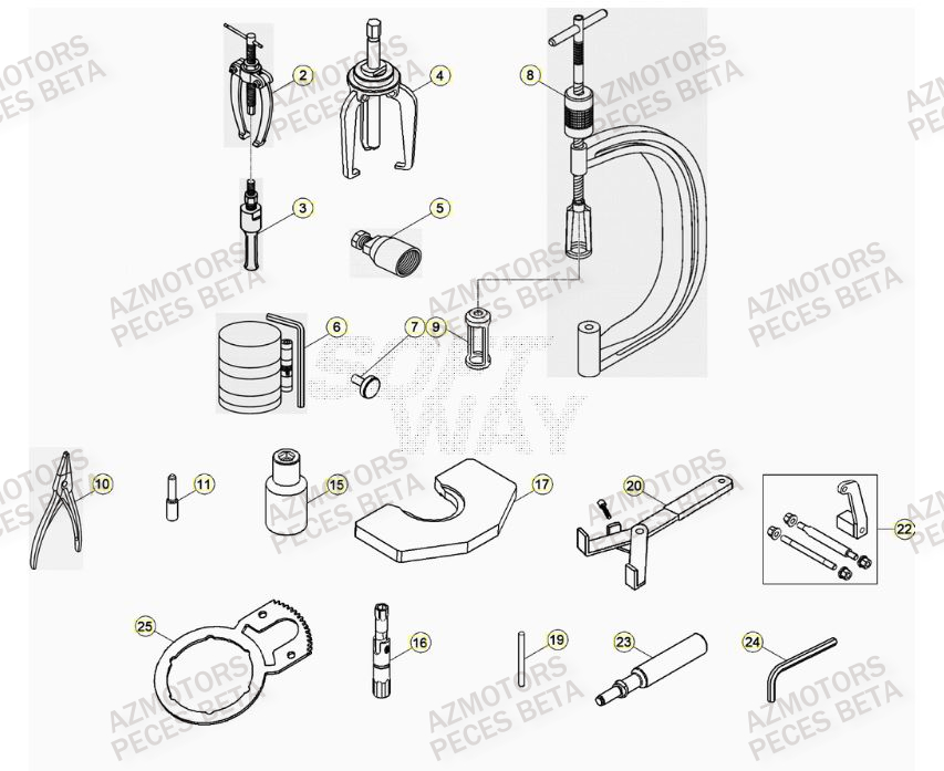 Outils AZMOTORS PiÃ¨ces Beta RR 4T 350 Enduro - (2022)