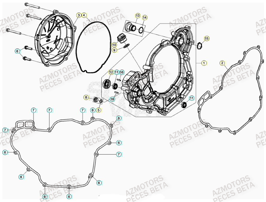 Couvercle Embrayage AZMOTORS PiÃ¨ces Beta RR 4T 350 Enduro - (2023)