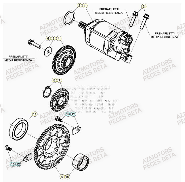 Demarreur AZMOTORS PiÃ¨ces Beta RR 4T 350 Enduro - (2023)