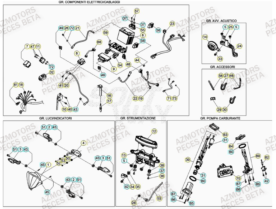 Equipement Electrique AZMOTORS PiÃ¨ces Beta RR 4T 350 Enduro - (2023)