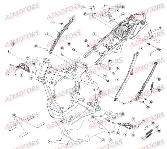 Accessoires Chassis AZMOTORS PiÃ¨ces Beta RR 4T 350 Enduro - 2016