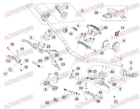 Commandes Guidon AZMOTORS PiÃ¨ces Beta RR 4T 350 Enduro - 2016