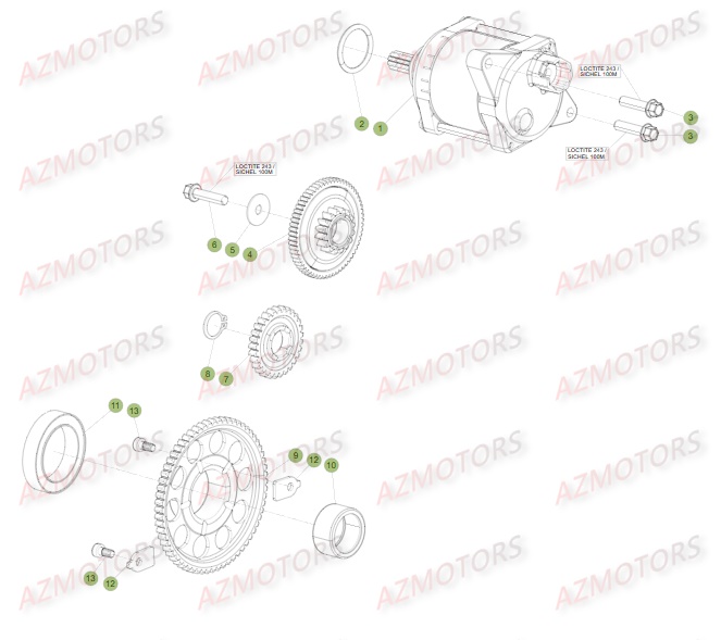 Demarreur AZMOTORS PiÃ¨ces Beta RR 4T 350 Enduro - 2016