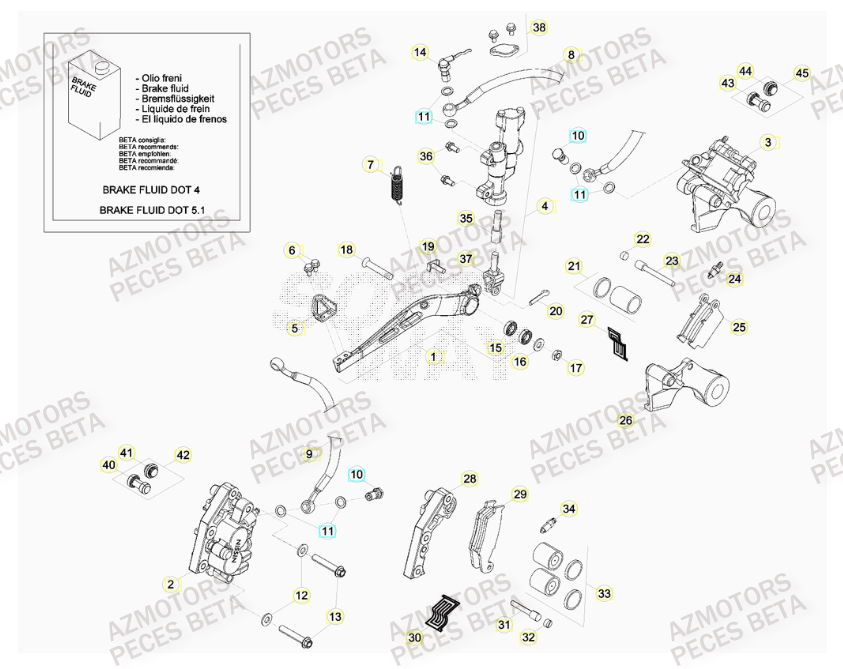 Freins AZMOTORS PiÃ¨ces BETA RR 4T 350 RACING - (2016)

