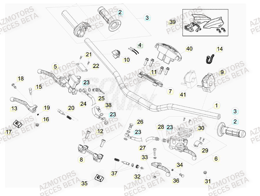 Guidon AZMOTORS PiÃ¨ces BETA RR 4T 350 RACING - (2016)

