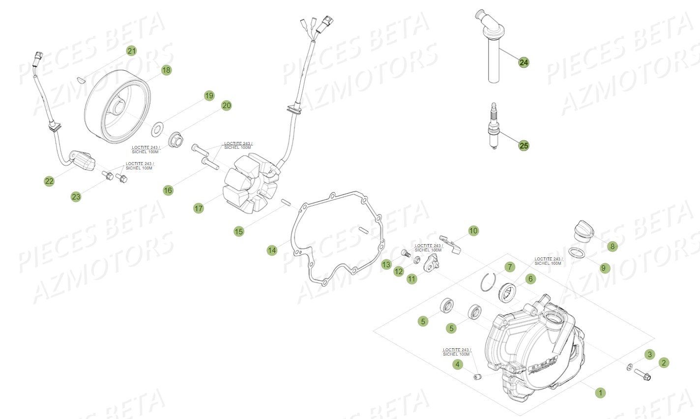 Allumage Bougie AZMOTORS PiÃ¨ces BETA RR 4T RACING 350 - (2018)

