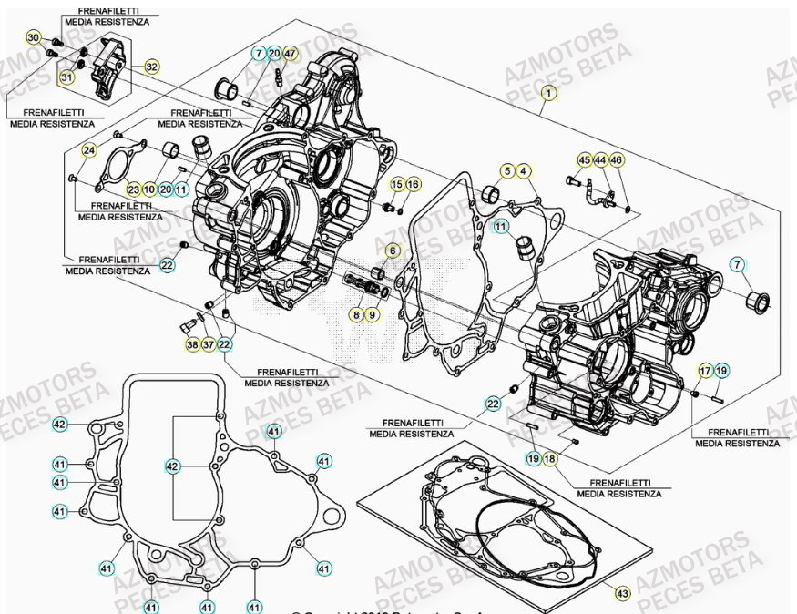Carter Moteur AZMOTORS PiÃ¨ces BETA RR 4T RACING 350 - (2021)


