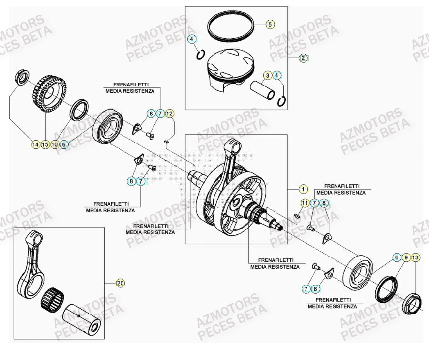Vilebrequin AZMOTORS PiÃ¨ces BETA RR 4T RACING 350 - (2021)

