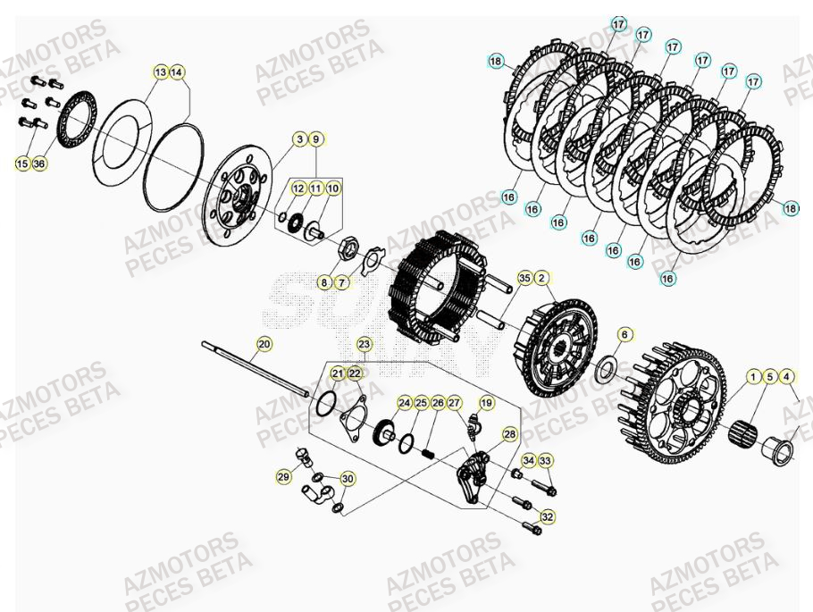 Embrayage AZMOTORS PiÃ¨ces BETA RR 4T RACING 350 - (2022)

