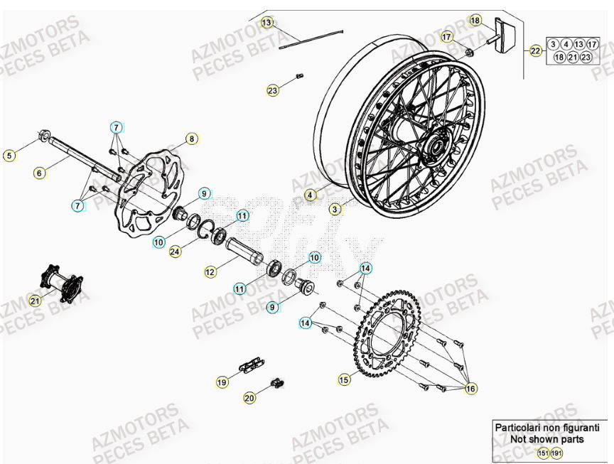 Roue Arriere AZMOTORS PiÃ¨ces BETA RR 4T RACING 350 - (2023)

