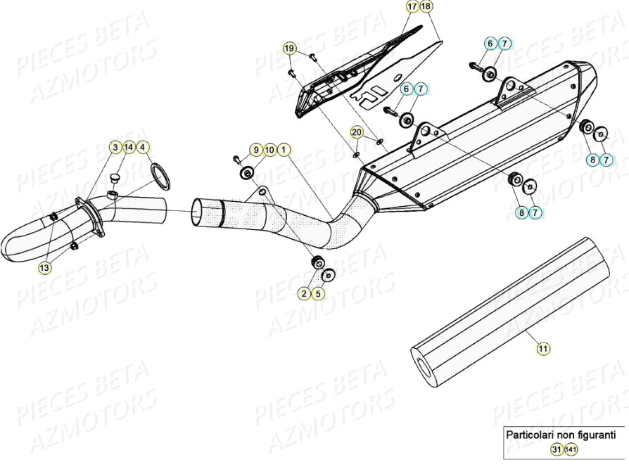 Echappement AZMOTORS PiÃ¨ces Beta RR 4T 390 Enduro - (2020)