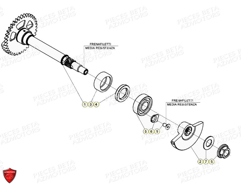 Arbre D Equilibrage AZMOTORS PiÃ¨ces Beta RR 4T 390 Enduro - (2021)
