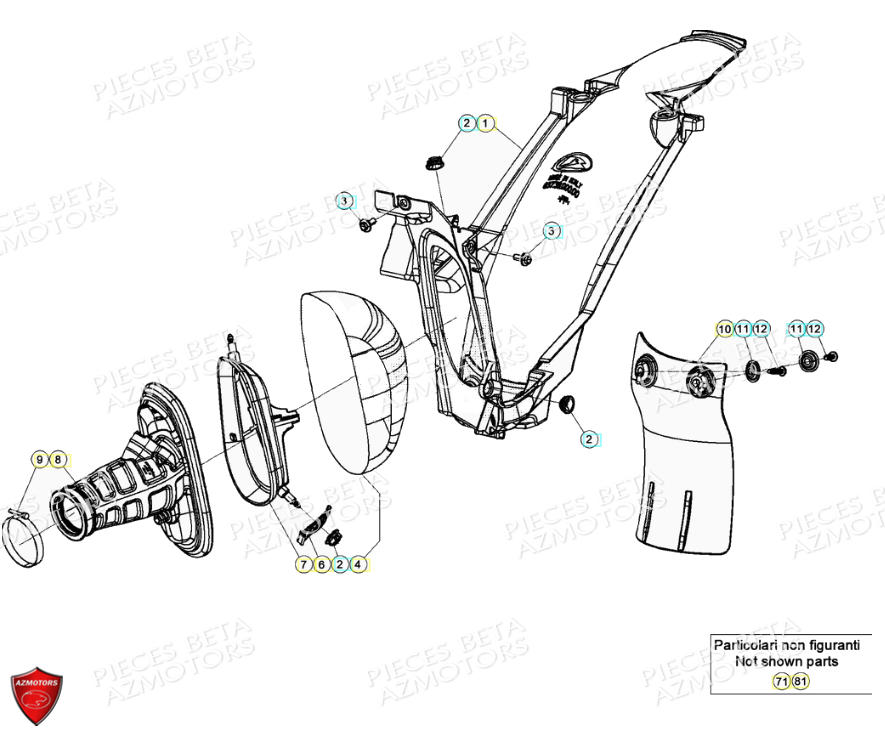 Boitier Du Filtre AZMOTORS PiÃ¨ces Beta RR 4T 390 Enduro - (2021)