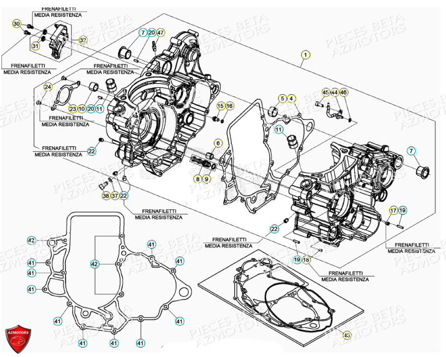 Carter Moteur Rr 4t AZMOTORS PiÃ¨ces Beta RR 4T 390 Enduro - (2021)