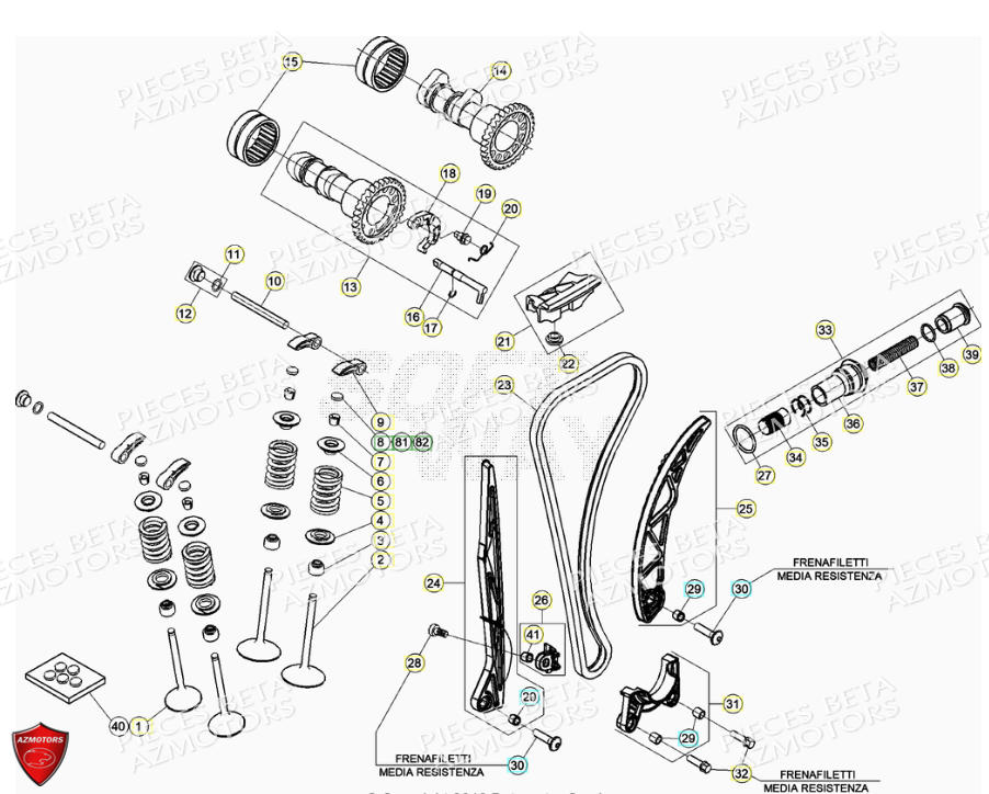 Distribution Soupapes AZMOTORS PiÃ¨ces Beta RR 4T 390 Enduro - (2021)