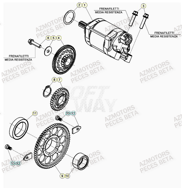 Demarreur AZMOTORS PiÃ¨ces Beta RR 4T 390 Enduro - (2022)
