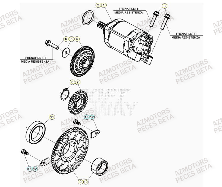 Demarreur AZMOTORS PiÃ¨ces Beta RR 4T 390 Enduro - (2023)