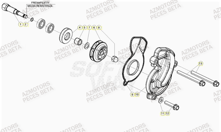 Pompe A Eau AZMOTORS PiÃ¨ces Beta RR 4T 390 Enduro - (2023)