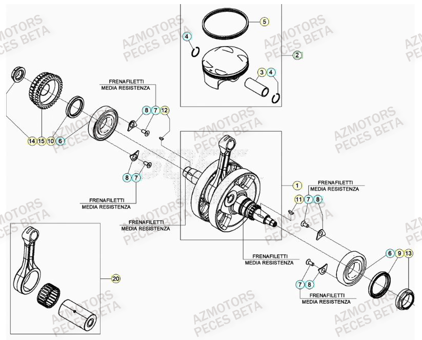 Vilebrequin AZMOTORS PiÃ¨ces Beta RR 4T 390 Enduro - (2023)