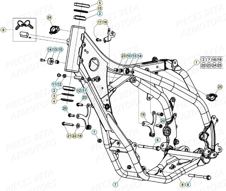 Chassis AZMOTORS PiÃ¨ces BETA RR 4T RACING 390 - (2020)

