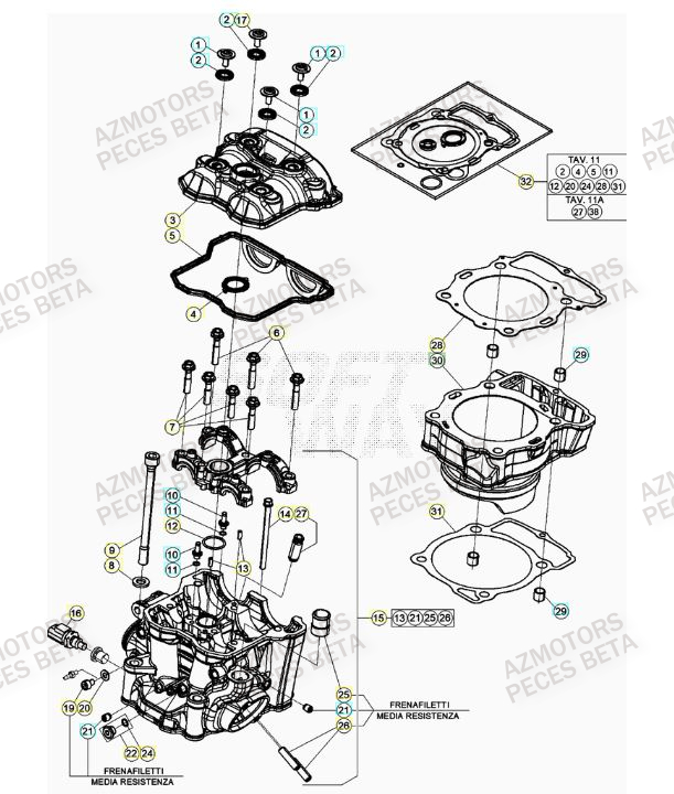 Cylindre AZMOTORS PiÃ¨ces BETA RR 4T RACING 390 - (2021)

